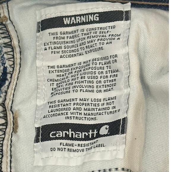 Carhartt Men's Fire-Resistant Blue Jeans NFPA 2112 Cat 2 Relaxed Fit 40X32 - Picture 8 of 11